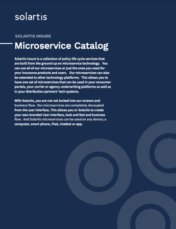Solartis Insurance Microservices Catalog Cover Image